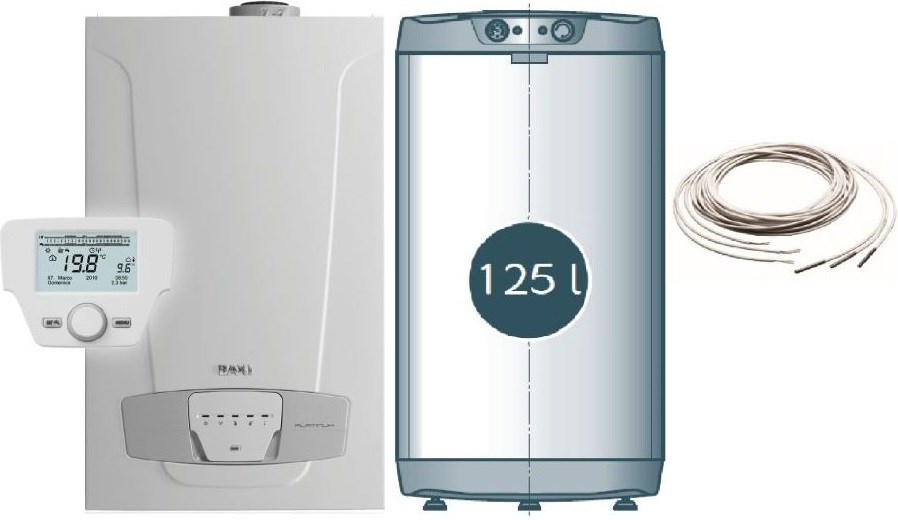 BAXI LUNA PLATINUM+ 1.32 plynový kotol 32 kW, závesný + zásobník 125l, stacionárny (sada)