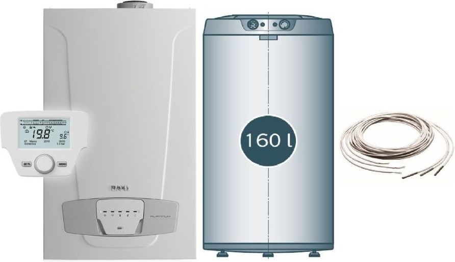 BAXI LUNA PLATINUM+ 1.32 plynový kotol 32 kW, závesný + zásobník 160l, stacionárny (sada)