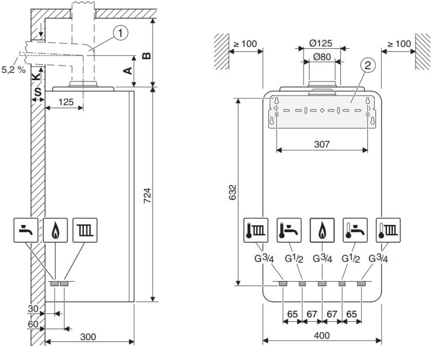 BOSCH CONDENS GC2300iW 15 P 23 plynový kotol 16,1 kW, závesný