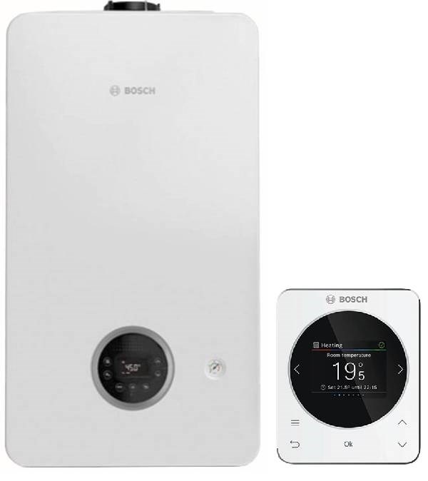 BOSCH CONDENS GC 2300iW 22/25 C plynový kotol 23,2kW, prietokový ohrev TV, závesný + regulácia (komplet)