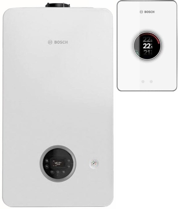 BOSCH CONDENS GC2300iW 22/25 C 23 plynový kotol 23,2 (25) kW, prietokový ohrev TV, závesný + regulácia (komplet)