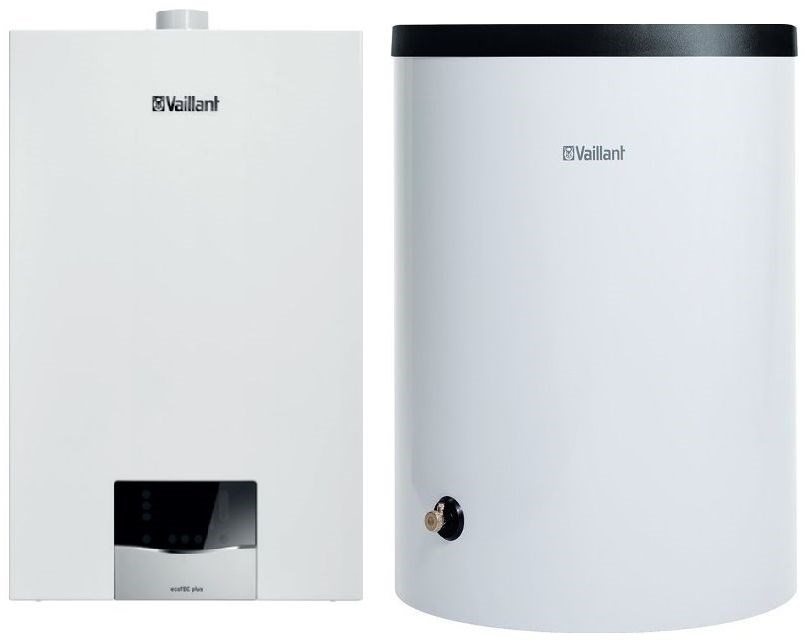 VAILLANT ECOTEC PLUS IONIDETECT VU 25CS/1-5 plynový kotol 26,4kW, závesný + zásobník 144l, stacionárny (komplet)