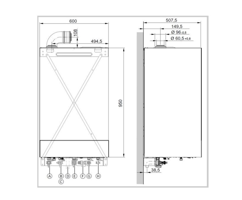 VIESSMANN VITODENS 111-W B1LF-M plynový kotol 25,0 kW, integrovaný zásobník TV, závesný