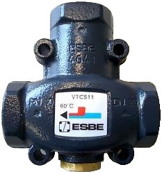 ESBE VTC511 ventil DN32, 50°C±4°C, plniaci, vnútorný závit, pre zdroje na tuhé palivá, liatina