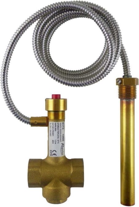 REGULUS BVTS 108-F130-P14 termostatický ventil 3/4", 108°, dochladzovací, s kapilárou 1,3m, mosadz