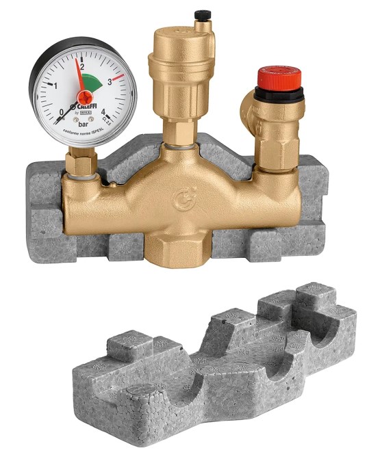 CALEFFI BS302 bezpečnostná skupina 3bar s izoláciou, mosadz